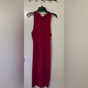 Forever 21 dark pink/red Halter Sheath Midi Dress